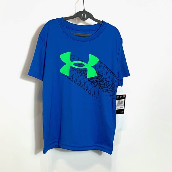 Under Armour NWT Boys Blue Heat Gear Short Sleeve Shirt Size 6 - Picture 3 of 6